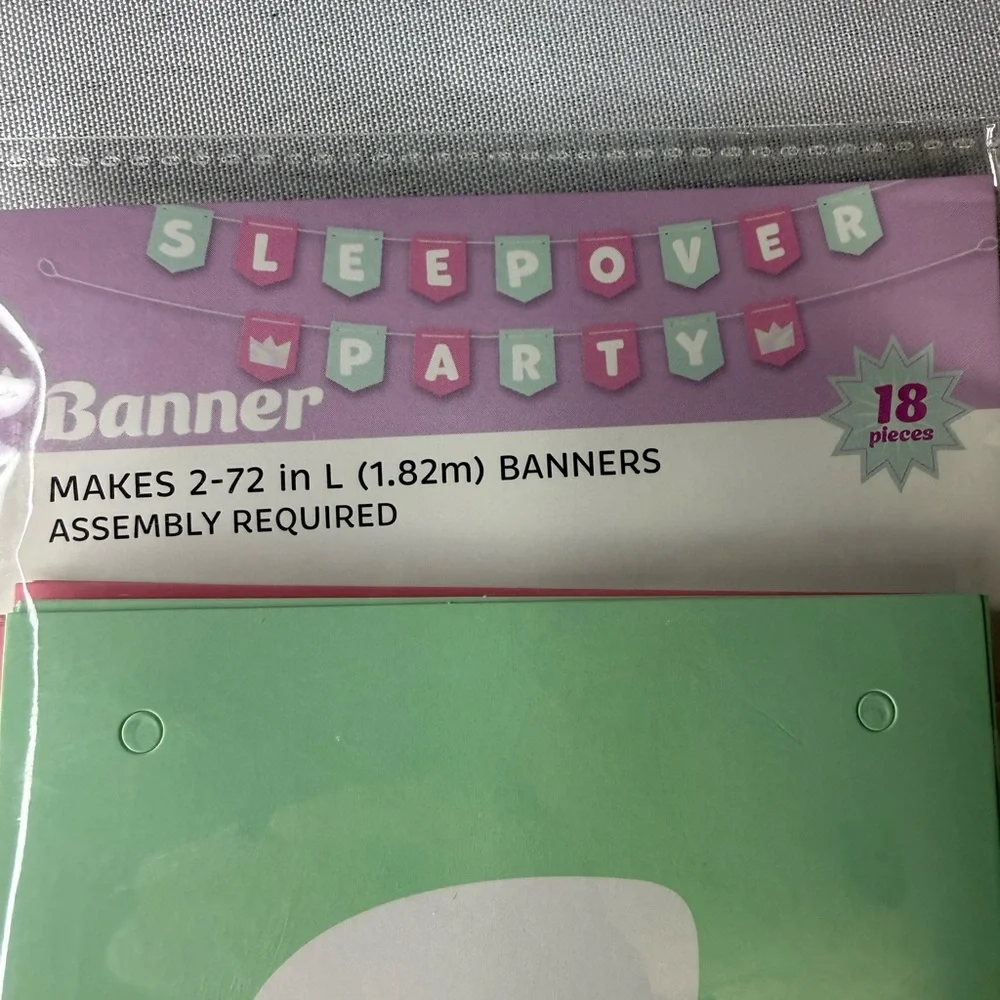 Slumber Party Kit- Banner, Games & More! Perfect For Fun Night! 7 Piece Set!NIP